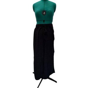 Volcom Womens Black Drawstring Waist Wide Leg Cotton Pants Plus Size 18W